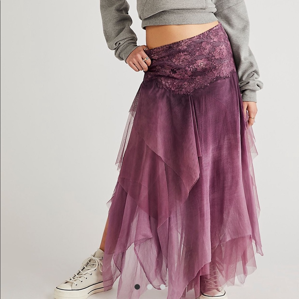 free people fairy chiffon skirt size xs